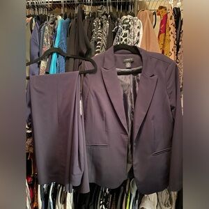 Liz Claiborne Career Navy Blue Audra Classic Blazer and Pants Two Piece Set Sz 8